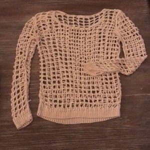 Crew neck sweater open  knit